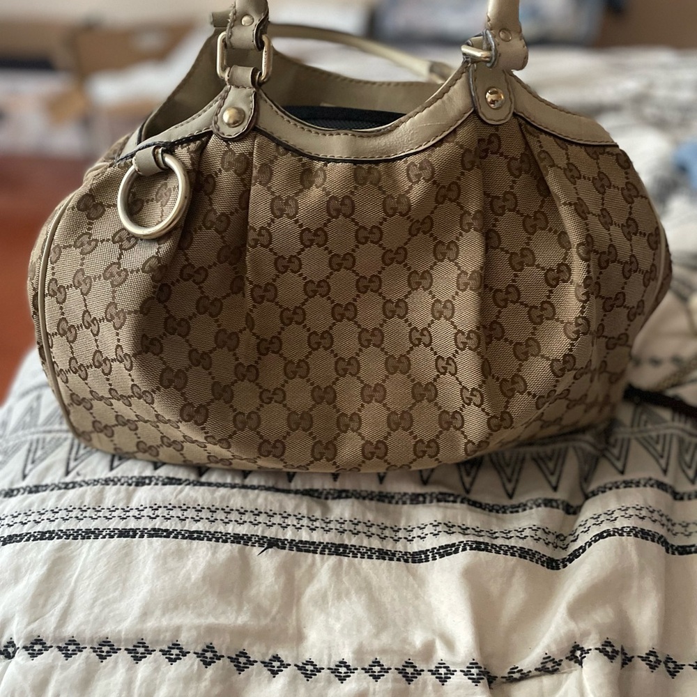 Gucci Beige Monogram Shoulder Bag